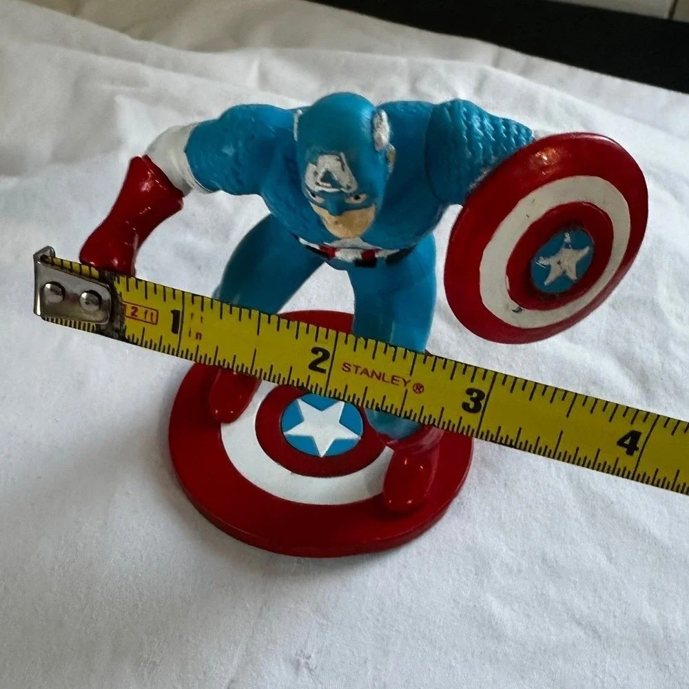 4 inches 1991 Marvel Captain America Action Figure Toy Statue‎ With Shield